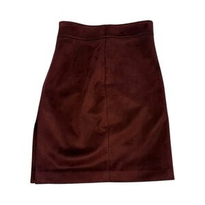 Ann Taylor Oxblood Faux Suede Skirt Women’s 0 Burgundy Whimsigoth Dark Romantic